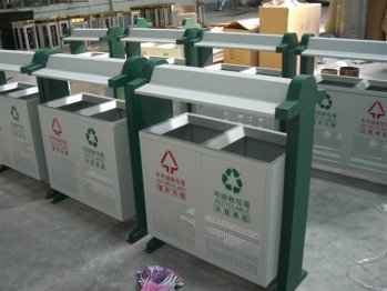 钢制分类垃圾桶组装