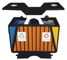 环保钢木垃圾桶